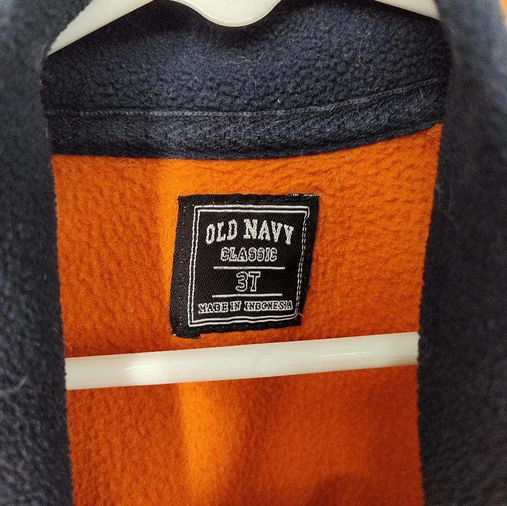 Old Navy Kids Classic Orange Fleece Quarter Zip Jacket Size 3T